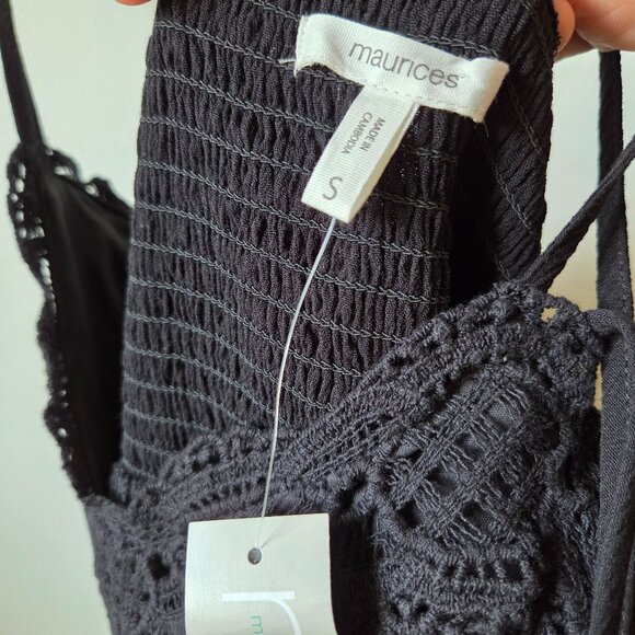 NWT MAURICES BLACK LACED CAMI TANK SIZE SMALL/MED - Picture 8 of 11
